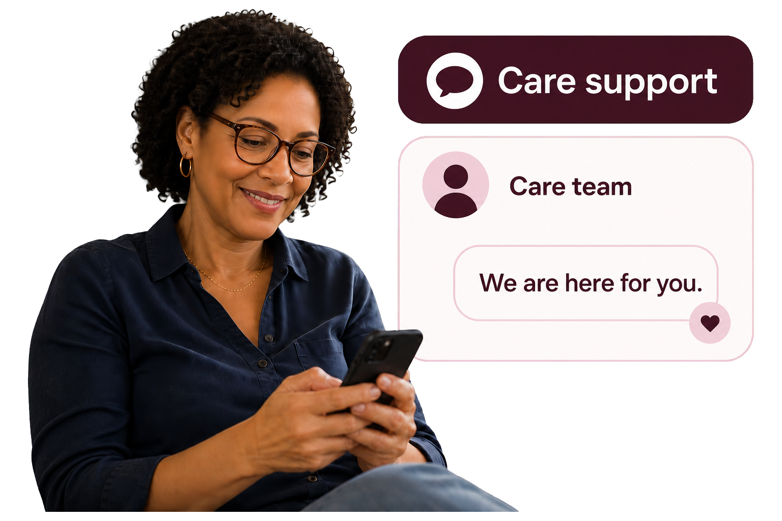 A patient messaging her care team through the patient portal